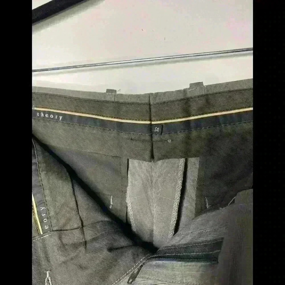 THEORY Nettoyage A Sec Gray Plaid Pants Slacks - Picture 5 of 9